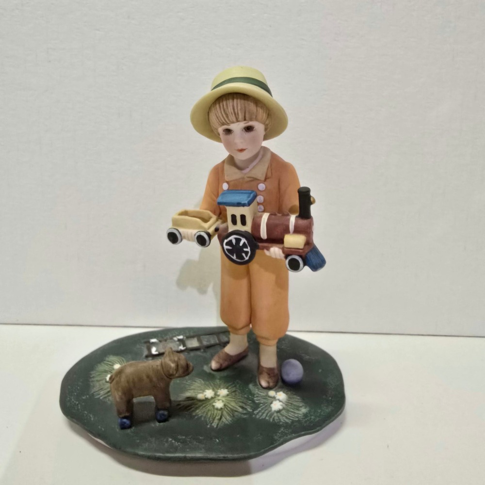 Jan Hagara James Figurine 1984 Signature Collection Boy with Train H3021 Vintage